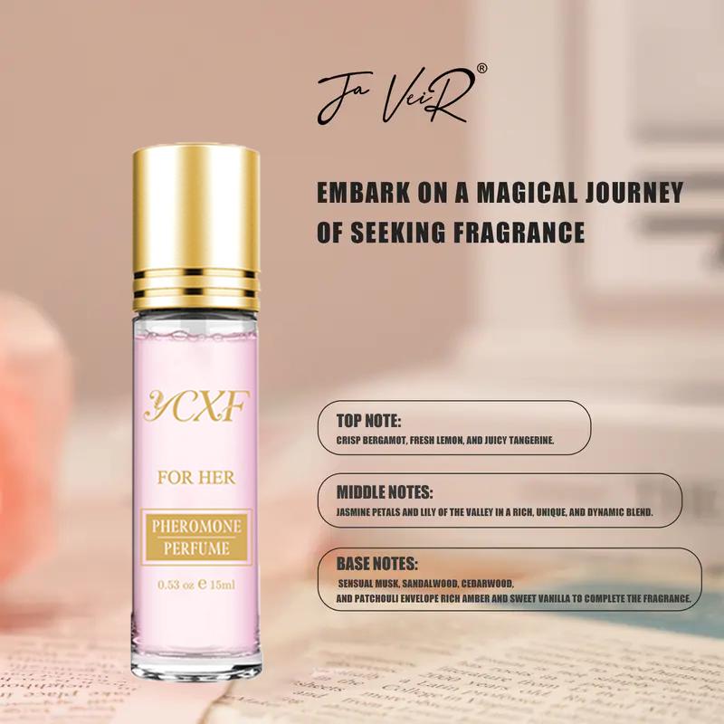 YCXF-3pcs Female Pheromone Perume -FreshTrendsScent,Alcohol-Free,Long-Lasting 0.34 0zRollerballDesign, Pink And Gold Design, ldeal Valentine's DayOrBirthday Gift pheromone perfume oil enhanced scentscent pheromone