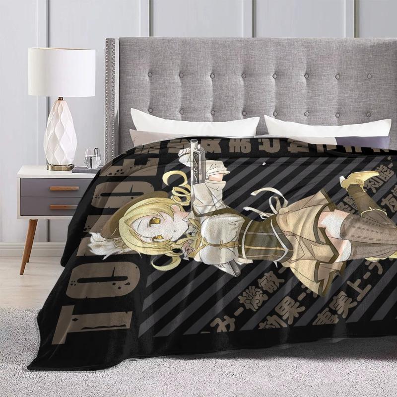 Mahou Shoujo Mami Tomoe Blanket Flannel  Winter Madoka Magica Anime Breathable Warm Throw Blanket for Bed Bedroom Bedspreads