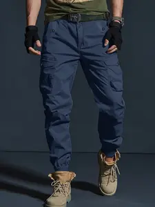 Vintage Military-Inspired Cargo Pants with Cuffed Ankles - Versatile Bottoms for Tactical & Casual Looks