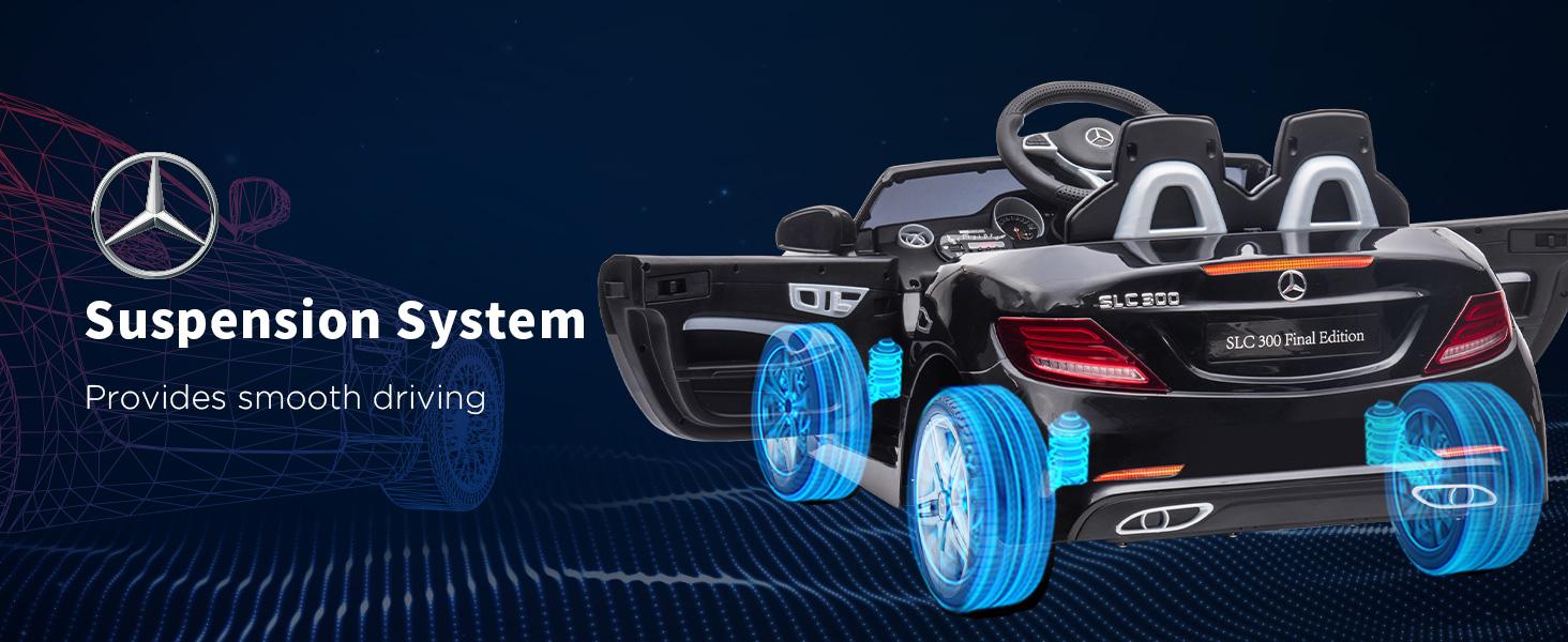 Aosom 12V Mercedes Benz Electric Car for Kids, with Remote Control, Suspension, Lights, Horn, Music, for 3-6 Years Old