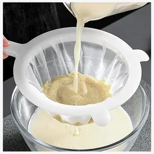 80 Mesh Ultra-Fine Nylon Mesh Strainer with Handle - Plastic Kitchen Utensil for Filtering Juice, Milk, Mini Brine Shrimp Separation