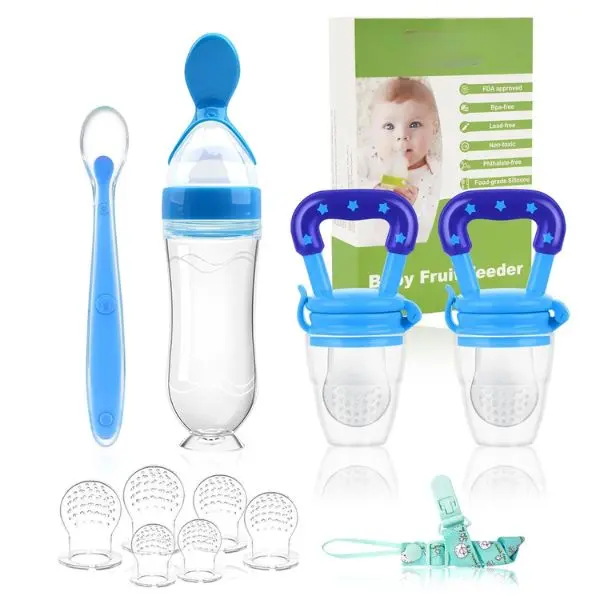 Halloween Fall Gift Baby Fruit Feeder Pacifier | Infant Food Feeder Pacifier & Food Dispensing Spoon | Fresh Fruit Teethers for Babies | Silicone Feeder Baby,Mesh teethers for Babies Gifts for Boys and Girls