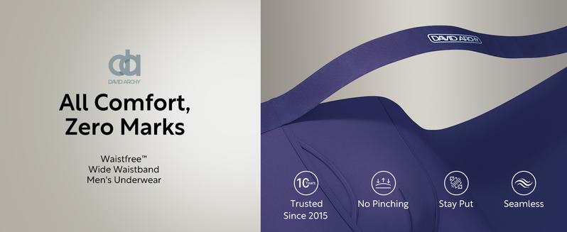 DAVID ARCHY Waistfree Seamless Waistband Mens Underwear 4 Pack Silky Soft Second Skin Modal Boxer Briefs  Underwear for Men Gifts Micro Modal Fabric with Vertical Fly and 3D Pouch Design