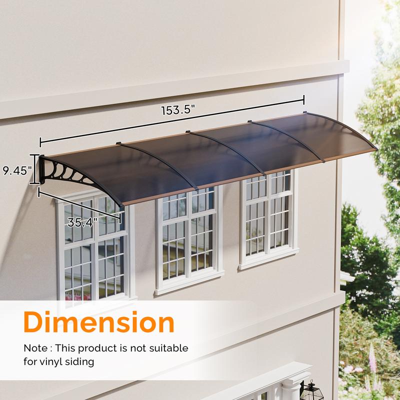 VINGLI Window Awning Door Canopy Exterior, Awnings for Doors Polycarbonate Cover Patio Door Awning Rain Snow Sunlight Protection Hollow Sheet VINGLI Window Awning Door Canopy Exterior, Awnings for Doors Polycarbonate Cover Patio Door Awning Rain Snow Sunlight Protection Hollow Sheet