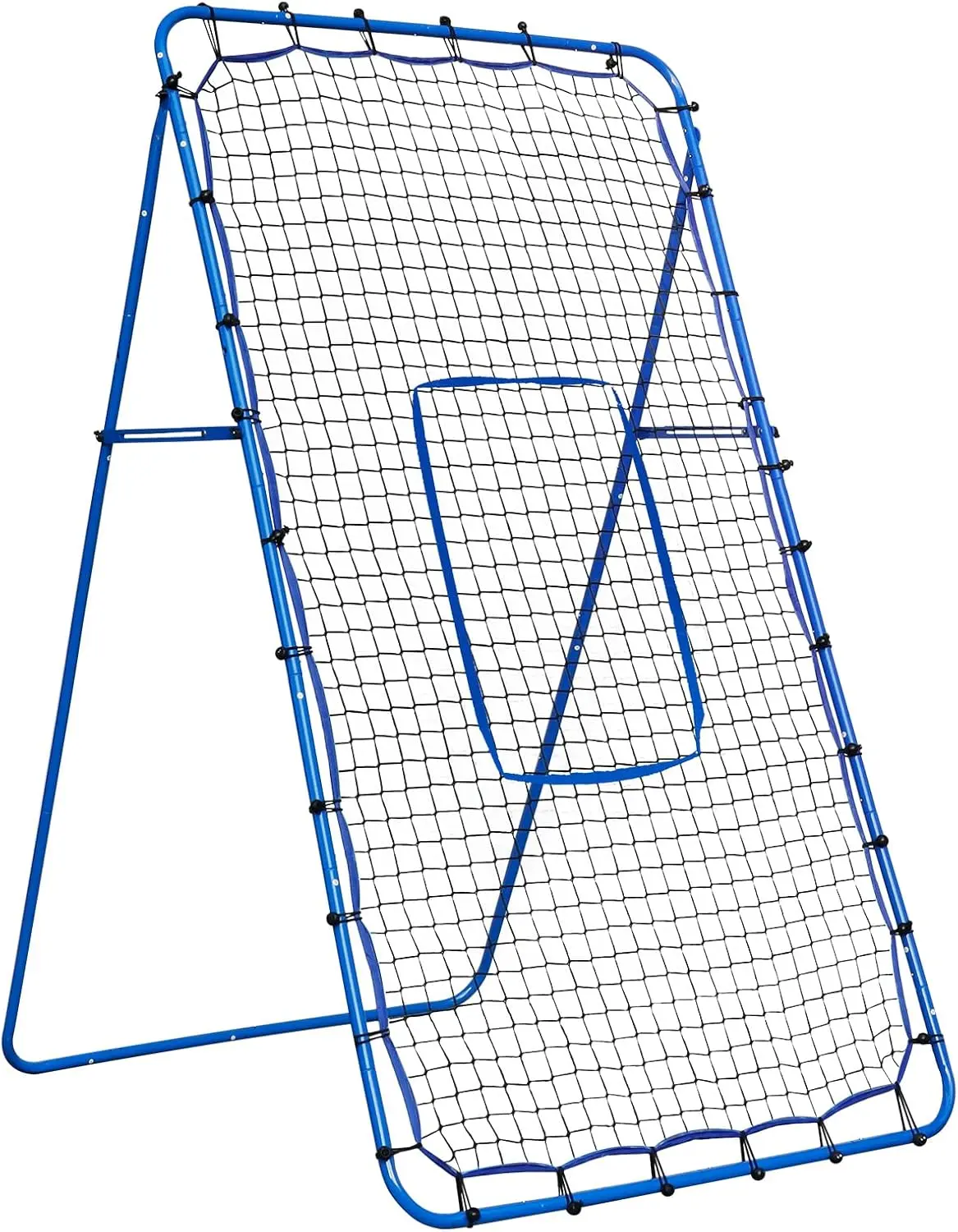 Winthai 7x4FT Unisex Volleyball Rebounder Net, Portable Multi-Sport Equipment with 2x6-Angle Quick Adjustable Netting, Target Ribbon for Accuracy & Reaction Time, Easy Setup for Baseball, Lacrosse, Softball Training, Adjustable Targets