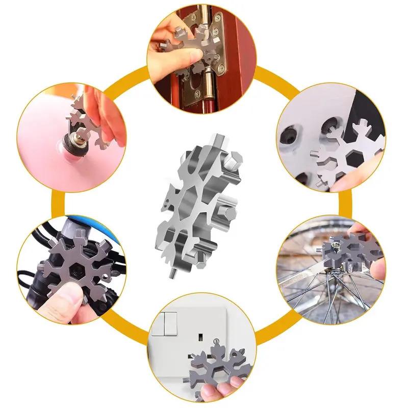 Viral 18-in-1 Snowflake Multi-tool Stainless Steel Portable Wrench All-in-One Screwdriver & Bottle Opener Must-Have Survival Gadget for Outdoor Activities Viral 18-in-1 Snowflake Multi-tool Stainless Steel Portable Wrench All-in-One Screwdriver & Bottle Opener Must-Have Survival Gadget for Outdoor Activities