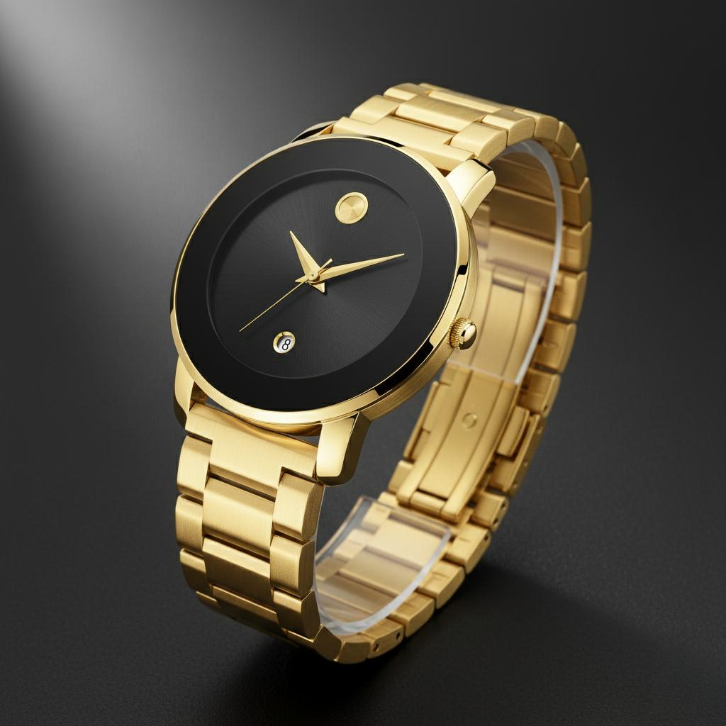 Men's Business Fashion Analog Quartz Watch 41mm Stainless Steel Strap Water Resistant for Party Daily Wear Birthday Christmas Gift with Box