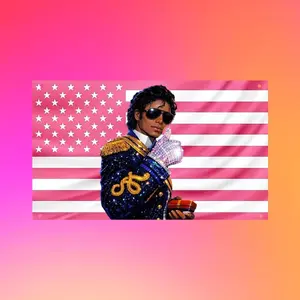 Michael Jackson Flag, MJ Tapestry, King of Pop Flag, Pink US Flag, Michael Jackson Decor, Music Legend Wall Tapestry