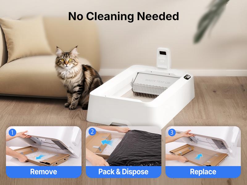 PETKIT Purobot Crystal Duo Open-Top & AI Camera Self Cleaning Cat Litter Box, Urinary Health Monitor Automatic Cat Litter Box, Smart Robot with 2-Way Raking/5G WiFi/Safety Sensors/Odor Control for Multiple Cats (White)
