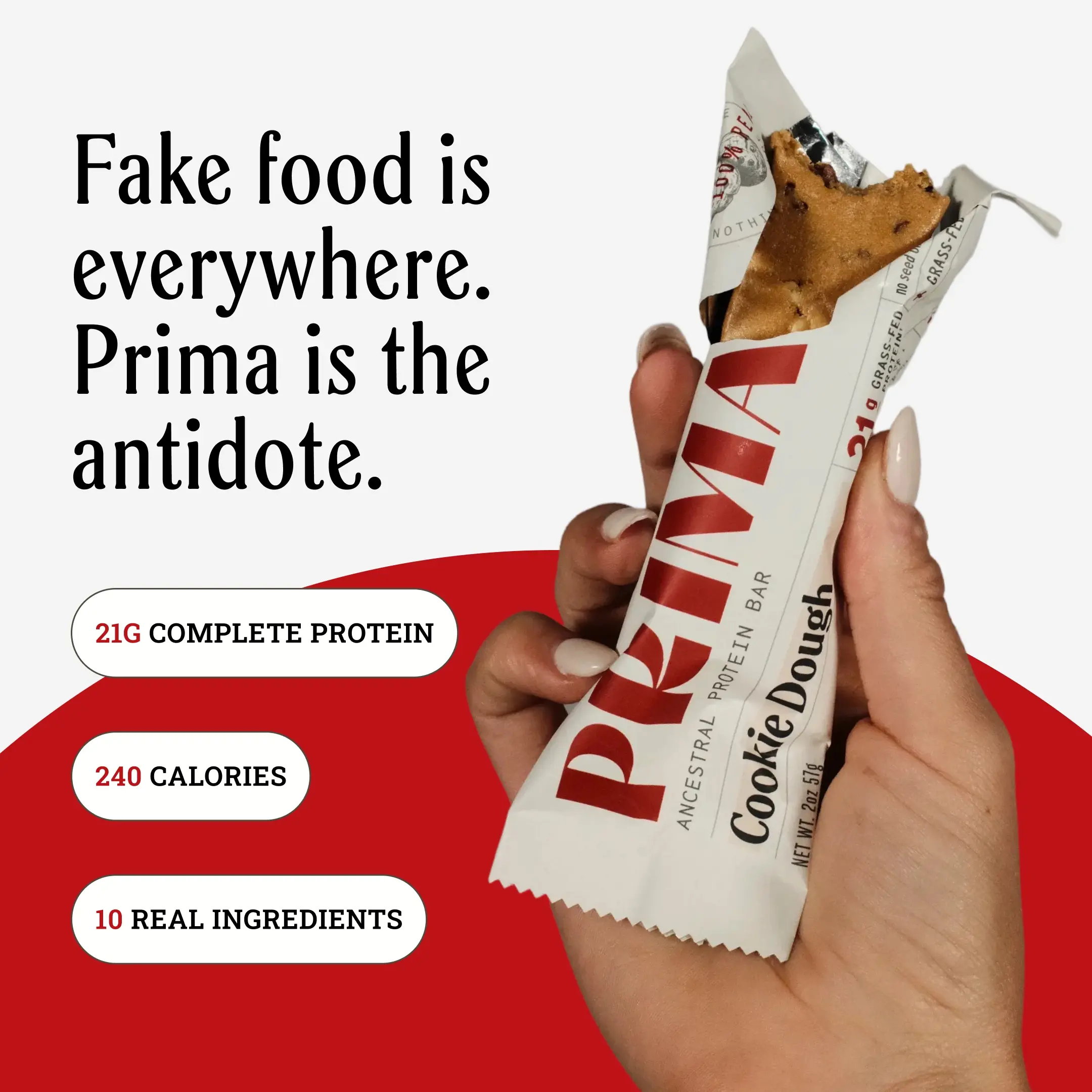(NEW) PRIMA Ancestral Protein Bar – Cookie Dough (7 Pack) | 21g Grass ...