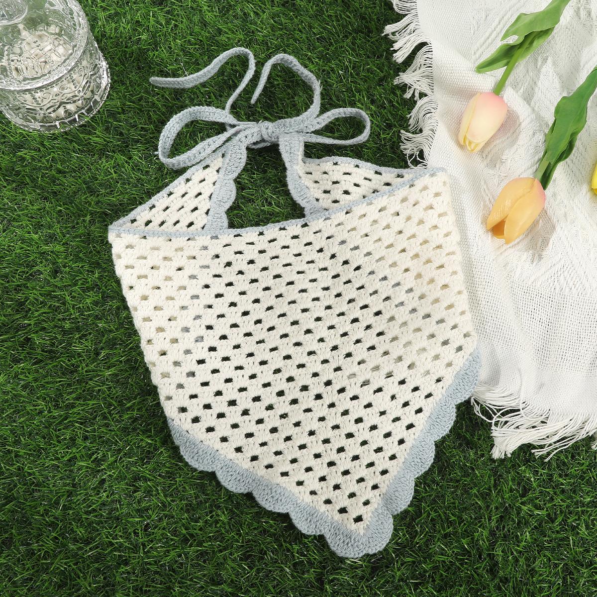 AWAYTR Crochet Bandanas Headbands Cute Butterfly Strawberry Hairbands Knitted Headscarf for Women Girls Elegant Head Scarf Head Kerchief 3Pack