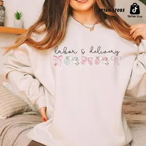 Coquette Labor and Delivery Unit Sweatshirt, L and D Nurse Crewneck, Gift For Mother Baby Nurse Grad, Unisex Shirt, Gift For Her Womenswear Tops