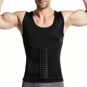 Men's Plus Size Fitness Compression Tank Top, Chest & Tummy Support, Breathable Body Shaper Undershirt for Gym”