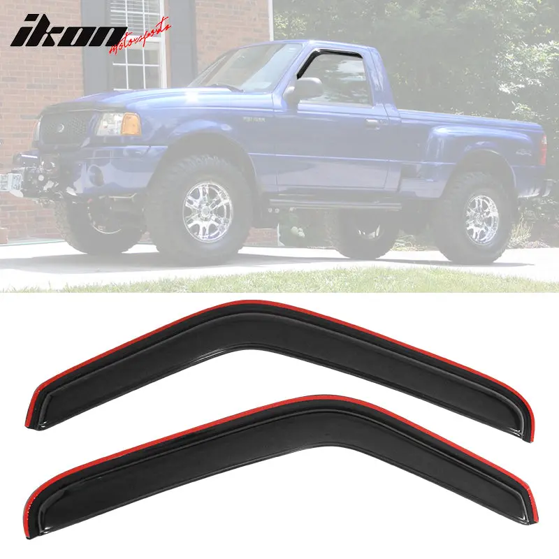 Window Visor for Ford Ranger 1993-2011 Slim Style Smoke Tinted Acrylic