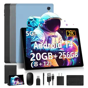 POWMUS Android 14 Tablet Bundle, 10.3-Inch 2K Ultra HD IPS Display, 256GB Storage (Up to 1TB Expandable), Octa-Core Processor, 8000mAh Long Battery, Face Unlock, Dual-Band WiFi, Gaming Tablet with Keyboard, Mouse, Stylus & Protective Case for Work, Study