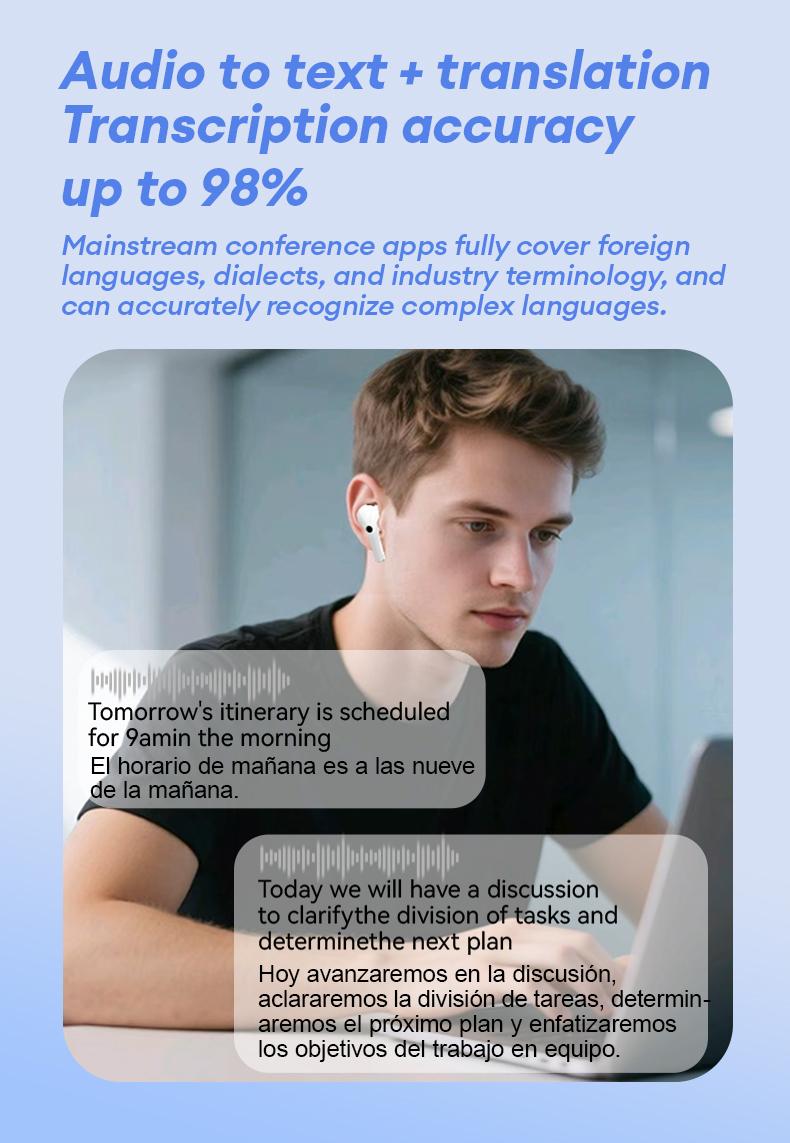 MGALL Y49 Multifunctional Wireless Headphones Supports 169 Language Translation, with 2025 Bluetooth 6.0, Colorful LCD Smart Touch Screen, Personalized Screensaver, Hi-Fi Sound, IPX5 Waterproof, Ideal for Office, Study, Sport & Calls