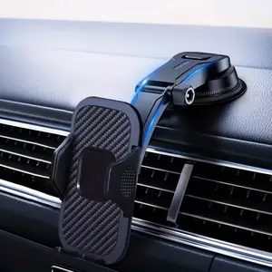Universal Car Phone Holder Mount for Dashboard 360° Adjustable Rotating Bracket with Carbon Fiber Design and Free Delivery