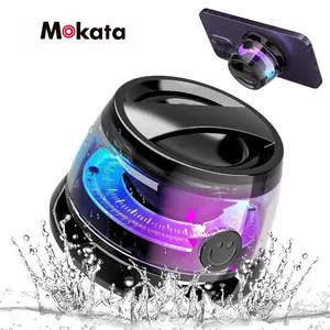 Adhesive Magnetic Bluetooth Speaker G300 | Portable Rechargeable Speaker with RGB Lights, Waterproof for Shower, Camping & Parties