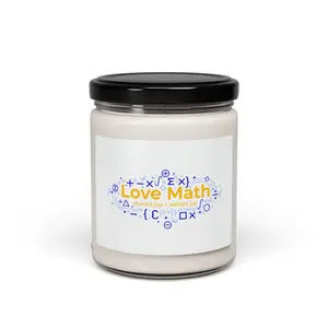 Love Math Scoreboard Soy Candle | digital scoreboard pun, dot-matrix humor