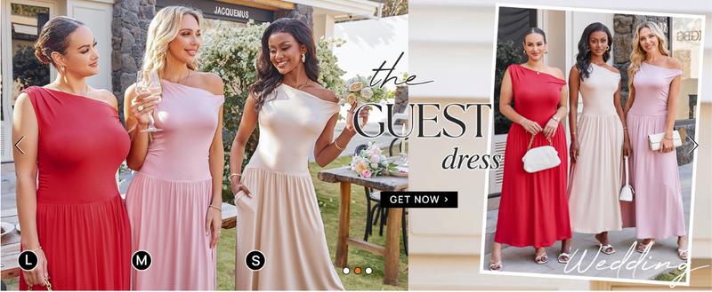 ZESICA Women's Summer 2025 Sleeveless Maxi Dress One Shoulder Casual Slim Swing Pleated Formal Dresses with Pockets