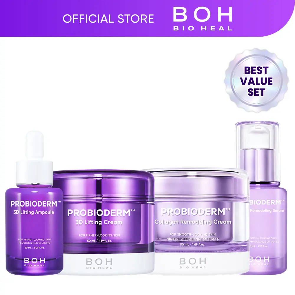 [Cardi B Pick] BIOHEAL BOH Purple All-Day Firming&Lifting Bundle | Korean Anti-Aging Skincare with Probioderm &  Nano Cell Collagen Ampoule Tightening | Mother’s Day Gift Bundle