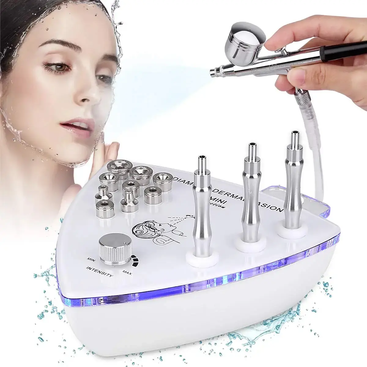 Professional Three-In-One Diamond Microdermabrasion Machine, Water Spray Exfoliating Beauty Tool, Facial Peeling Device for Salon Use
