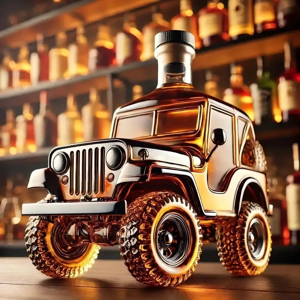 Jeep Whiskey Bottle – Eye‑Catching 350ML Glass Décor, Ideal for Bars, Man Caves & Collectors