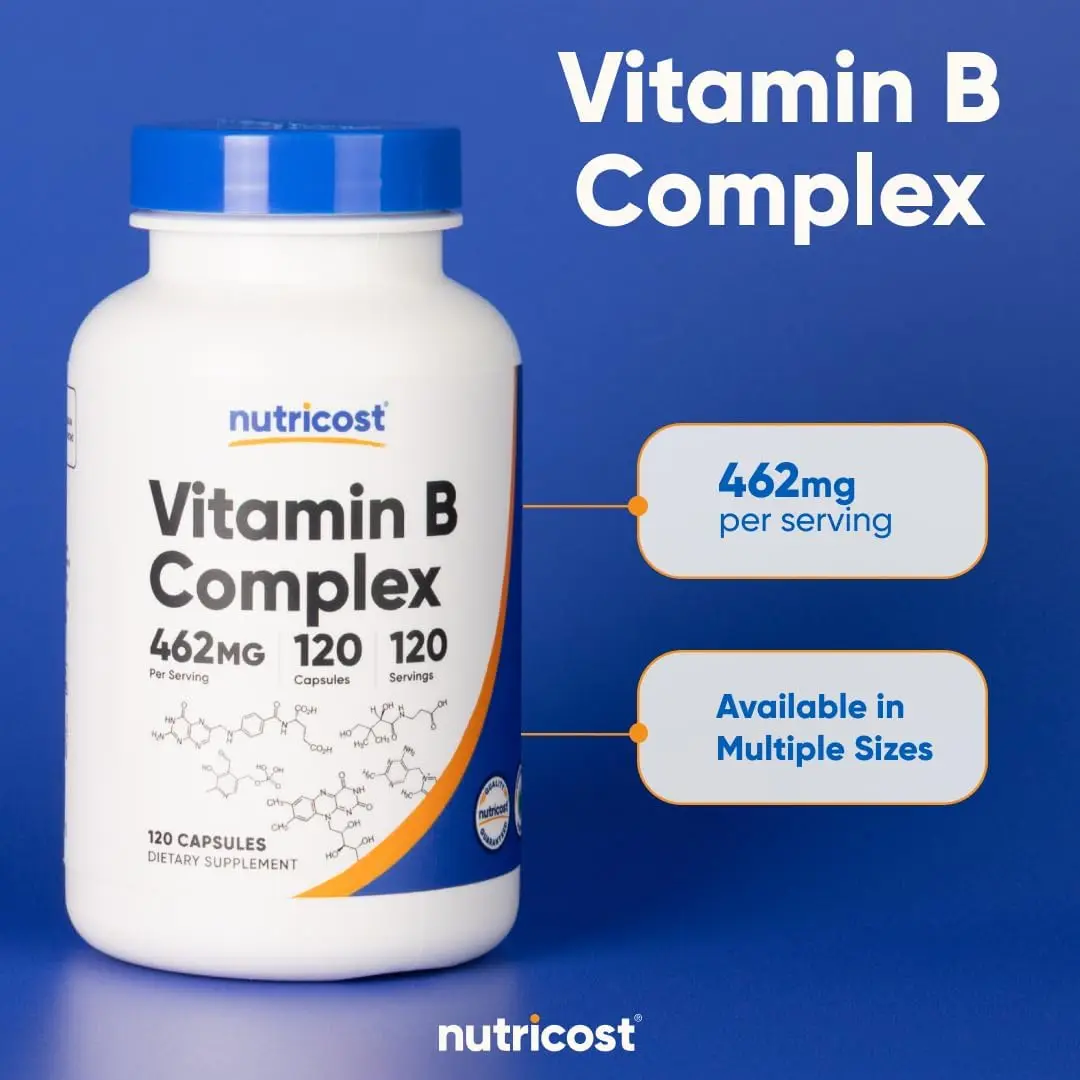 Nutricost High Potency Vitamin B Complex 462mg, 120 Capsules - with Vitamin  C - Energy Complex - TikTok Shop