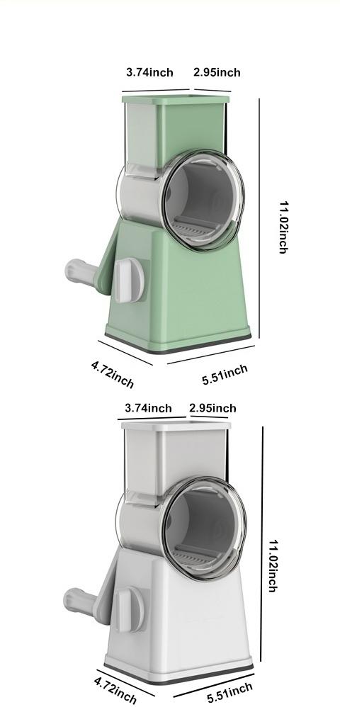 ONAIL Rotary Cheese Grater with Handle, 5+1 Six Well-Designed Blades, Strong Suctuon Cup Base, Kitchen Springtok Utensils Springtok