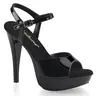 Women's Elegant Heeled Sandals - 5in Stilettos, 1in Chrome Platform, Adjustable Ankle Strap, Cocktail-509 Ankle Strap, Classy Footwear for Parties & Cocktail Events, Shoes for Women