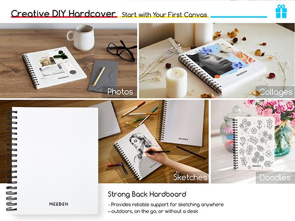 MEEDEN Mixed Media Paper Pad: 9" x 12" 112lb/165gsm Spiral Bound Mixed Media Sketchbook with DIY Cover - 60 Sheets Art Drawing Pad for Wet & Dry Media Watercolor, Acrylic, Markers, Pastels, Pencils