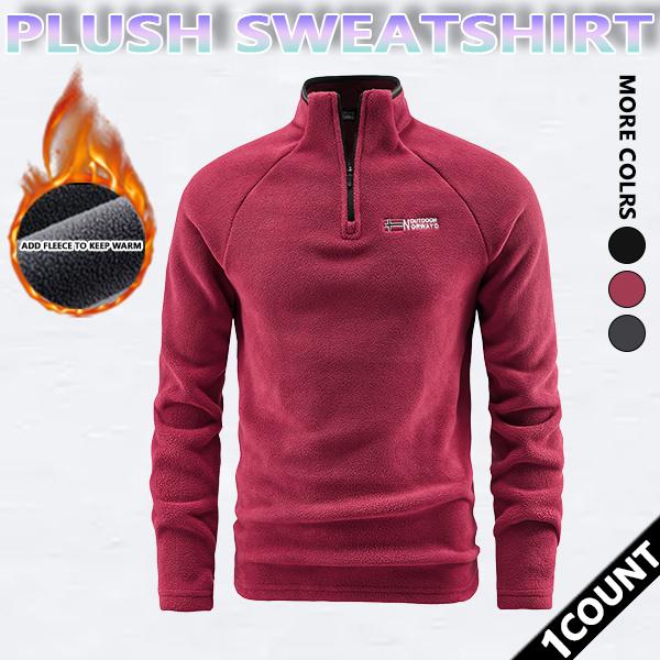 Men's Ski Snow Stand-up collar half-zip sweatshirt  Insulated Fleece Outdoor Mountain Hooded Winter Coat Sporty Breathable Outerwear  men clothing