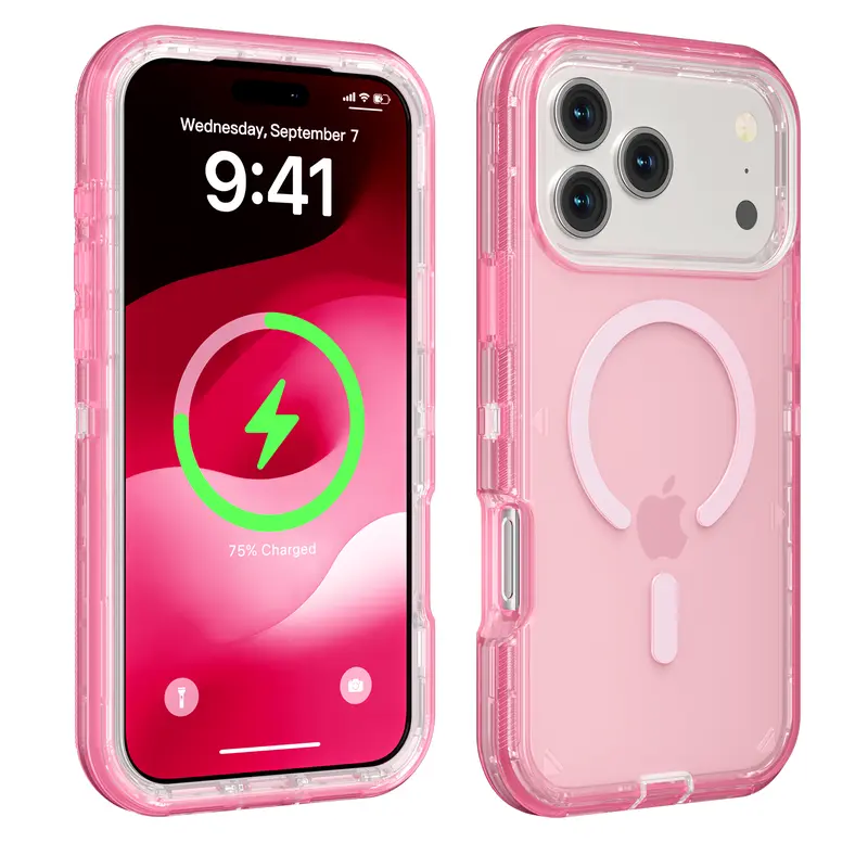 MagSafe Case For iPhone 18 Pro Max 17 16 15 14 13, Defender Multi-Layer Case Hybrid Heavy Duty Shockproof Case, Magnetic Transparent Clear Cover Protective Smartphone Case For Apple iPhone 17 Air