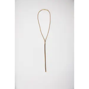 Sliding Bead Lariat Necklace 18k Gold-Plated Stainless Steel