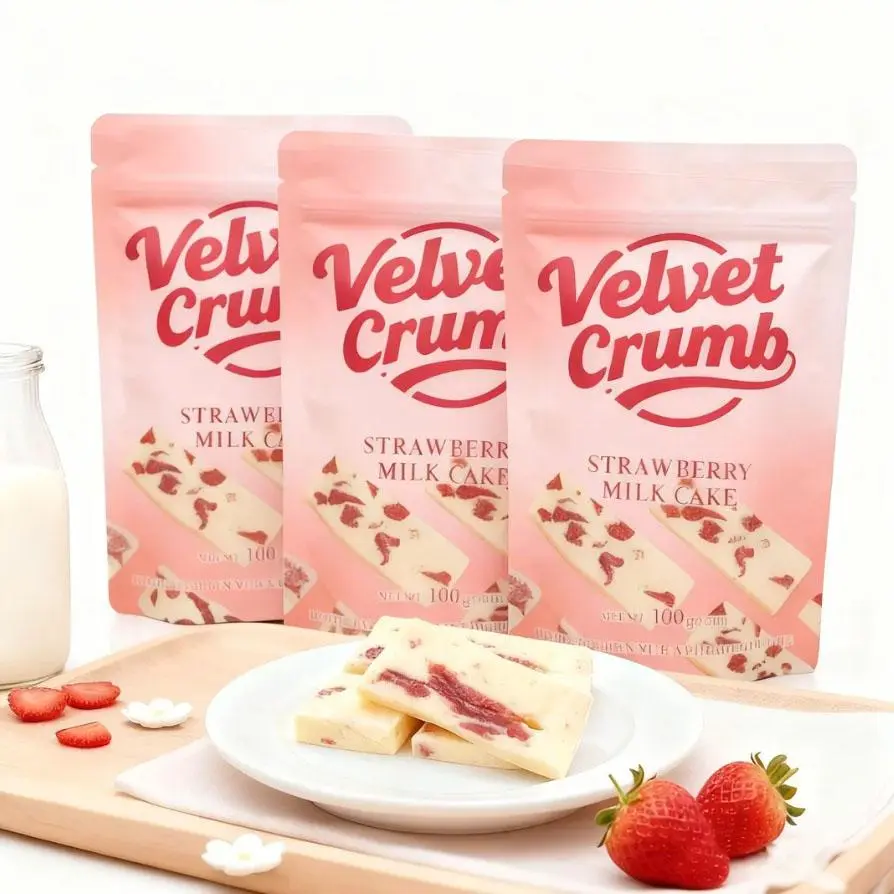 Strawberry Nougat Candy, Soft Milk Nougat with Real Strawberry Flavor, Chewy Gourmet Candy Snack, Individually Wrapped Sweets, Perfect Gift & Snack (3.53oz, 3 Pack)