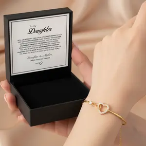 To My Daughter Forever Connected Bracelet – Infinity Heart Design, Meaningful Jewelry Gift for Milestone Celebrations, Birthday & Graduation Present from Mom or Dad