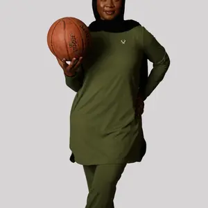 Loose Performance Top 1/4 Zip – Olive