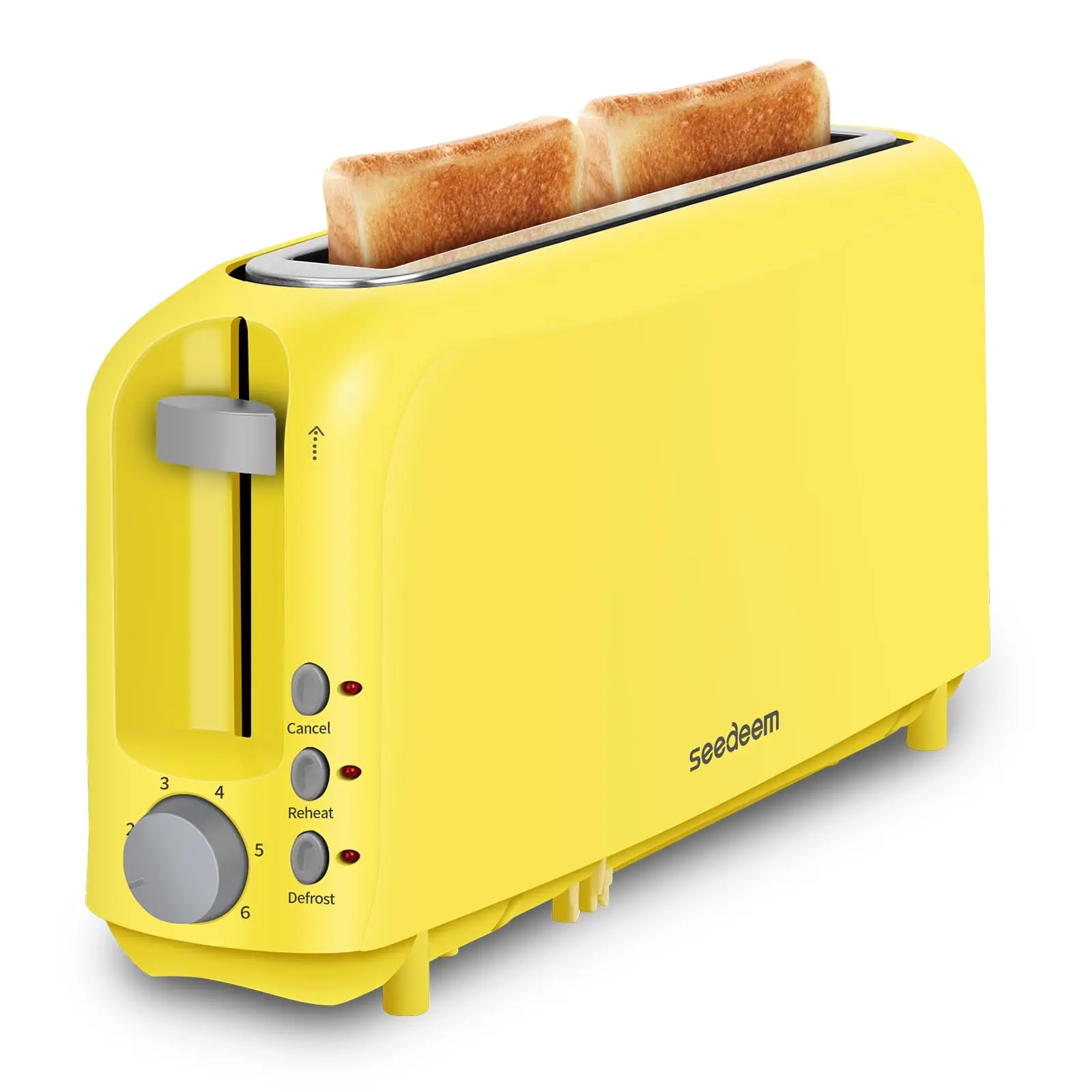 2 Slice Slim Toaster, Single 10" Long Slot Toaster Fits Bagels & Artisan Bread, 6 Shade Settings, Cancel/Reheat/Defrost, Removable Crumb Tray, Auto Shut-Off, Black