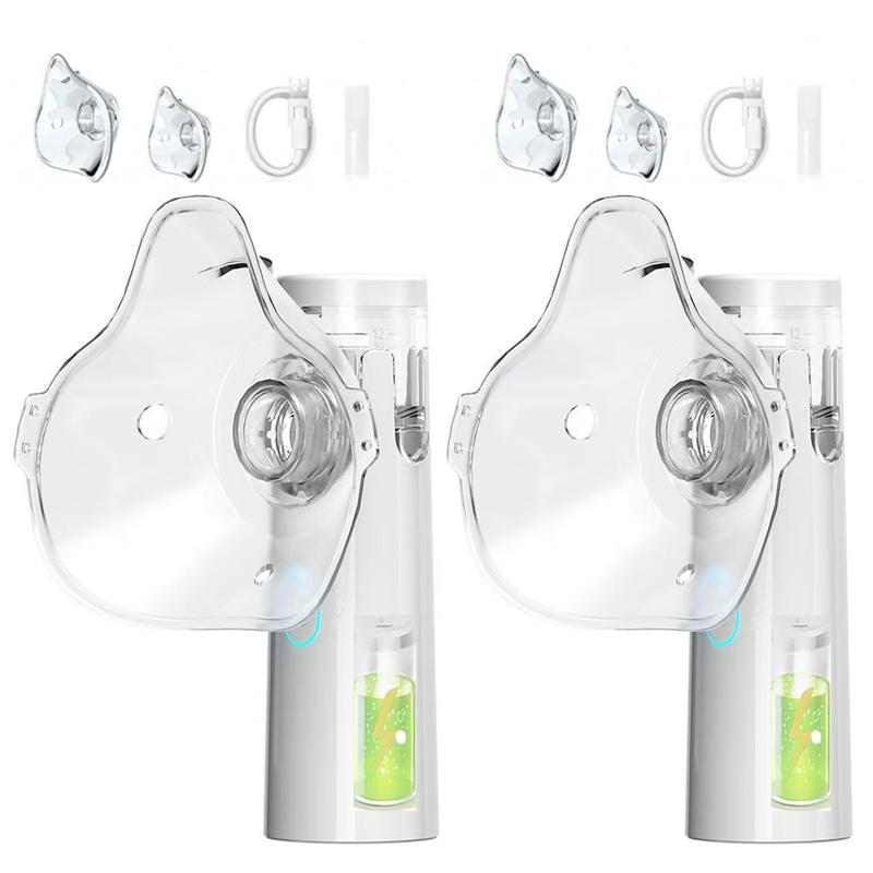 2PCS USB Portable Smart Humidifier  with 400mA LithiumBattery for Adults & Kids Adjustable for Breathing Problems & FacialHydration No Battery Installation Needed