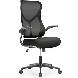 Ergonomic Office Chair, SGS Certified Gas Cylinder, 400 LBS Capacity,Office Chair with Adjustable Lumbar Support, Retractable Footrest, Mesh Office Chair Gaming Chair Ergonomic Computer Mesh Chair with Flip-up Armrests,Lumbar Support, Backrest for Home Of