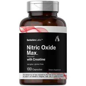 Horbäach Nitric Oxide Supplement with Creatine | 100 Capsules |  L Citrulline, L Arginine, and Creatine Monohydrate | Non-GMO, Gluten Free | Berkshire Labs