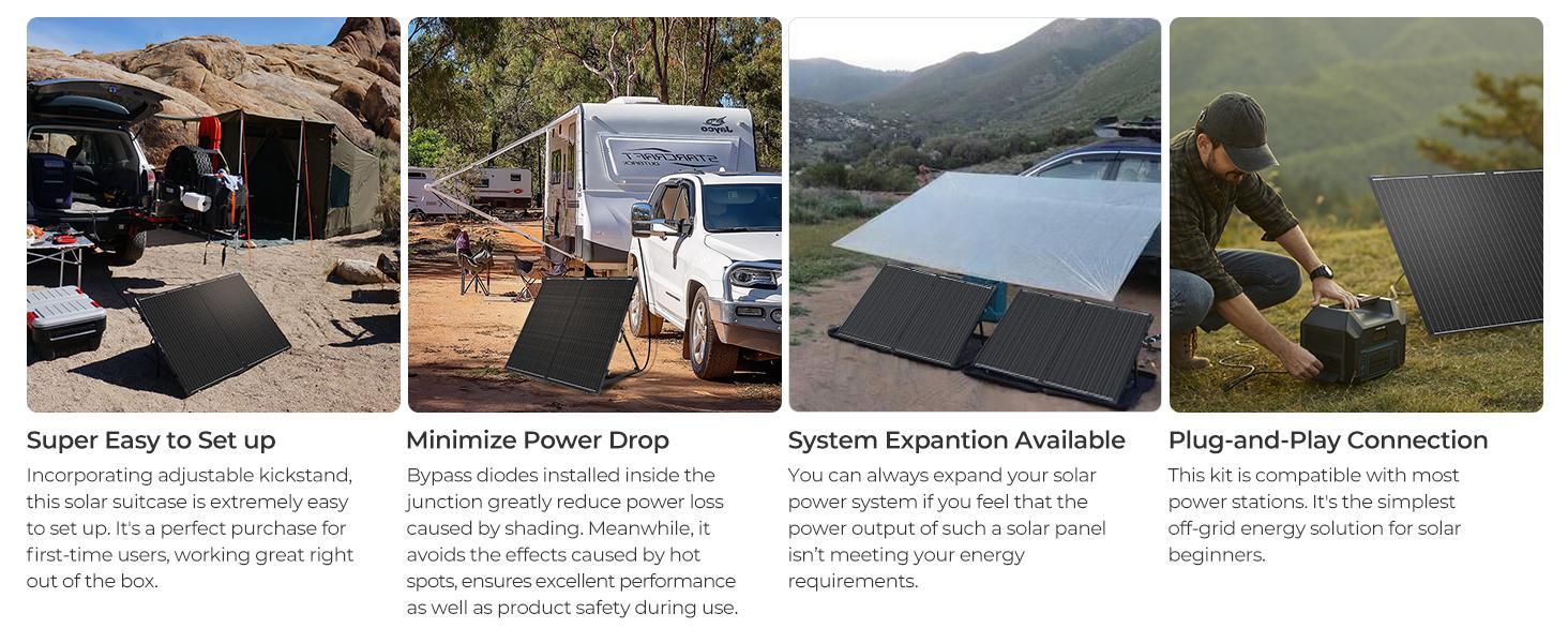 Renogy 200 Watt 12 Volt Portable Solar Panel with Waterproof 20A Charger Controller, Foldable 100W Solar Panel Suitcase with Adjustable Kickstand, Solar Charger for Power Station RV Camping Off Grid monocrystalline solar