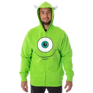 Disney Monsters Inc Mike Wazowski Adult Costume Full-Zip 3D Hoodie (Small)