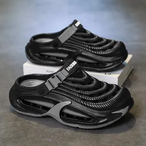 Summer Men's Outdoor Clogs Quick Drying Non Slip Thick Sole Beach Sandals Soft Comfortable Durable Odor Resistant Slippers
