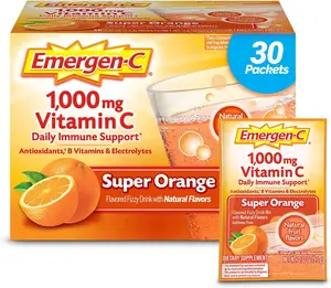 Vitamin C 1000mg Immune Support Powder Drink Mix with Zinc B Vitamins and Electrolytes, Daily Immune Booster Supplement for Energy Hydration and Antioxidant Support, Orange Flavor Vitamin C Drink Packets