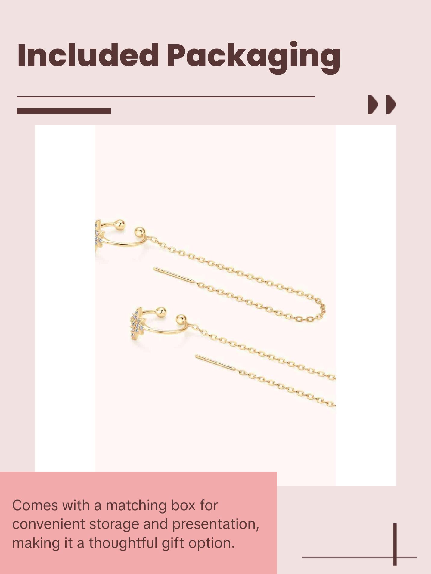 Moissanite 925 Sterling Silver Threader Earrings