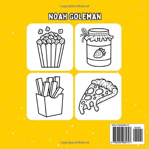 Food and Snacks Coloring Book: Bold and Easy Designs for Both Adults and Kids