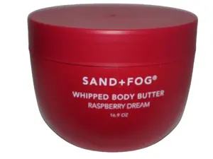 Sand+Fog Raspberry Dream, Coconut Creme, Banana Creme Whipped Body Butter 16.9 oz Large Jar with Shea Butter and Jojoba Oil for Moisturizing Skin Care