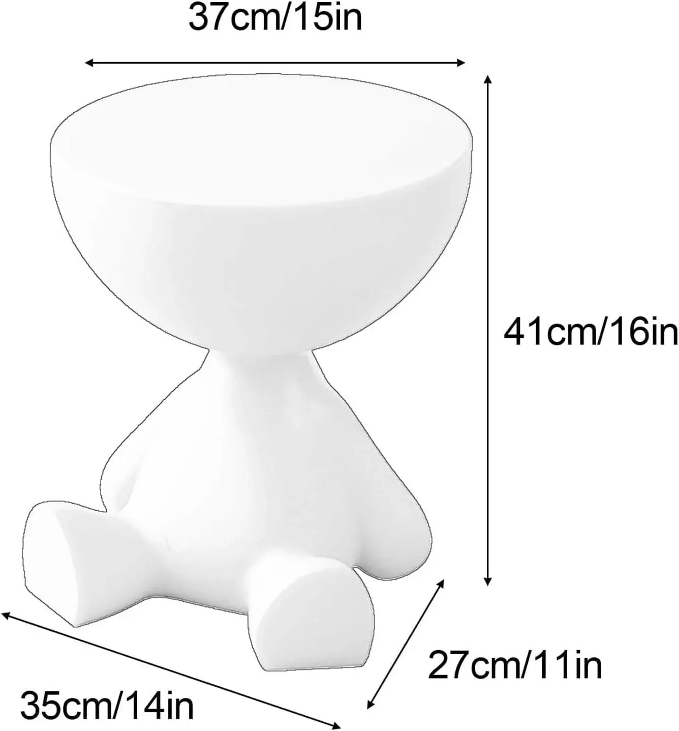 Mini Circle Side Table, Small Modern Bowl-Shaped Coffee Table, Sofa End Table Nightstand, Modern Bedside Home Decor for Living Room, Bedroom，Living Room