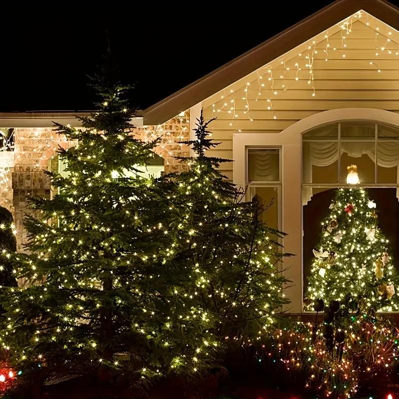 Solar-Powered Christmas Decorative Lights, 110 Feet, 300 LED Lights, Multicolor Fairy Light Strings with Timer, 8 Lighting Modes, Ideal for Gardens, Courtyards, Weddings, Parties, Camping, and Holiday Decorations Magical Set